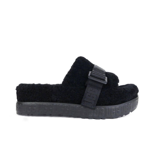 UGG Womens Shoes 38 / Black UGG - Fluffita Slide Platform Curly Sheepskin