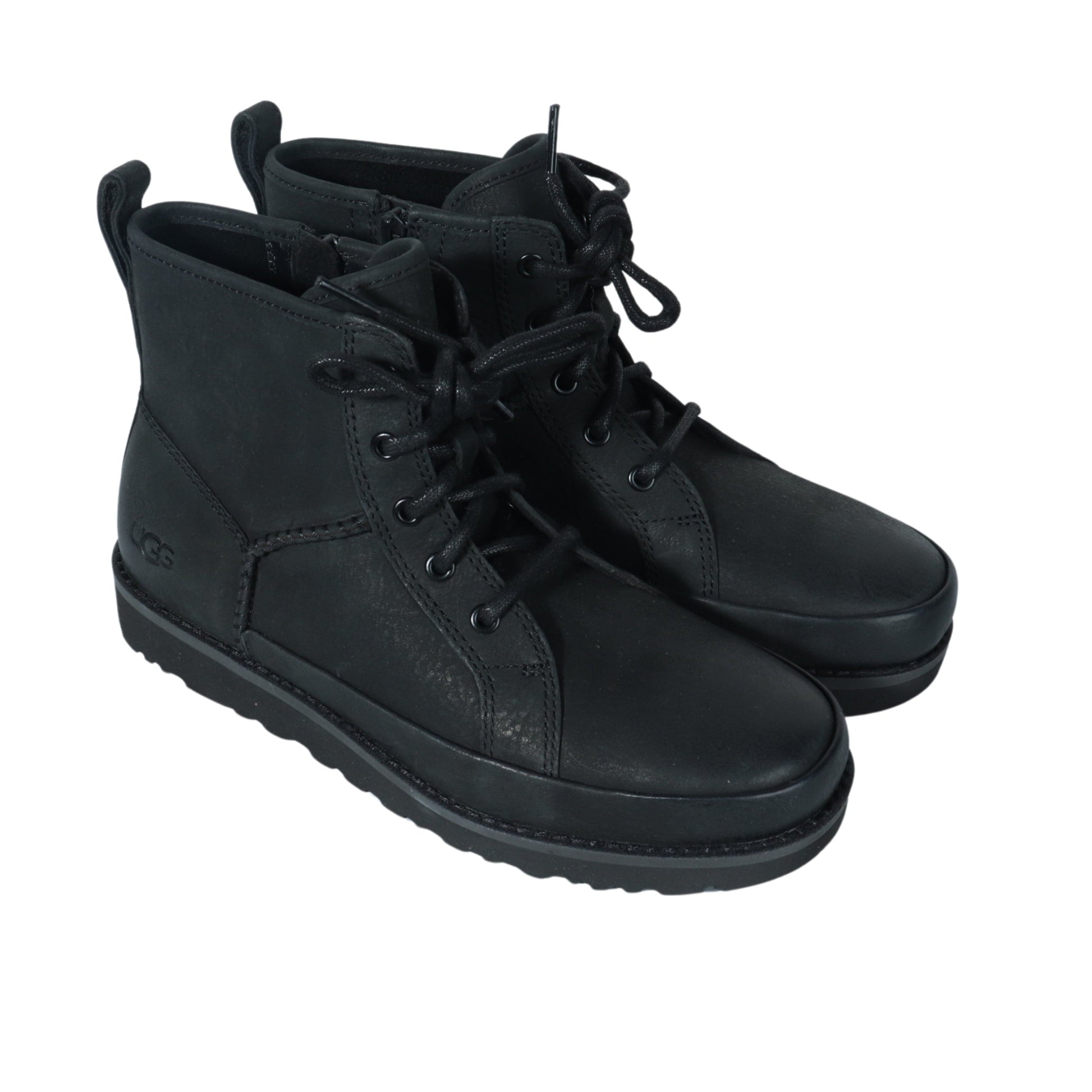 UGG Womens Shoes 38 / Black UGG -  Lace-Up Combat Boots