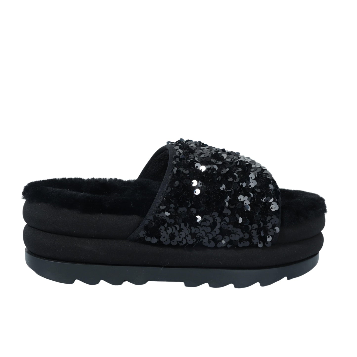 UGG Womens Shoes 38 / Black UGG - Sparkly Faux fur slippers