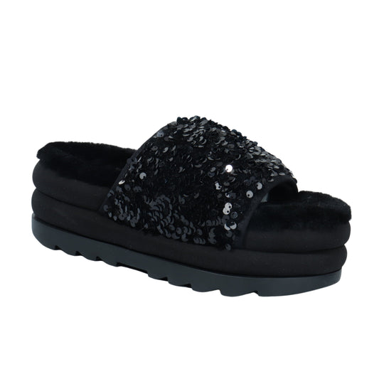 UGG Womens Shoes 38 / Black UGG - Sparkly Faux fur slippers