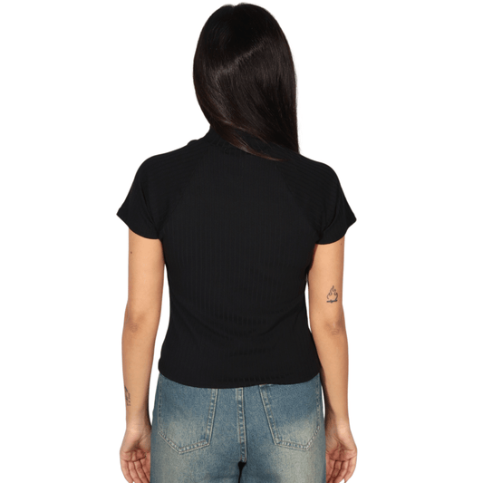ULTRA FLIRT Womens Tops S / Black ULTRA FLIRT - Ribbed Pull Over Blouse