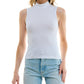 ULTRA FLIRT Womens Tops S / White ULTRA FLIRT - Seamless Mock-Turtleneck Tank Top