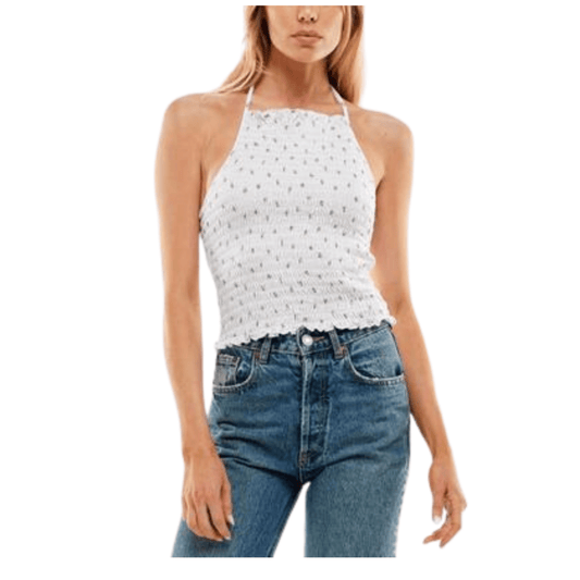 ULTRA FLIRT Womens Tops XS / White ULTRA FLIRT - Smocked Halter Top