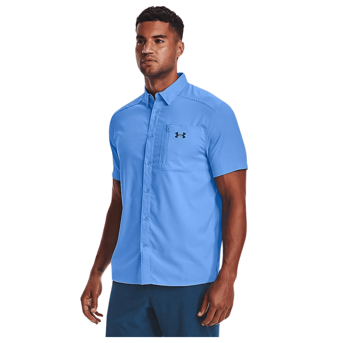 UNDER ARMOUR Mens Tops XL / Blue UNDER ARMOUR -  Fitted Performance Button-Down Shirt