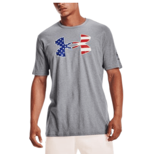 UNDER ARMOUR Mens Tops S / Grey UNDER ARMOUR - Freedom Big Flag Logo Short-Sleeve T-Shirt