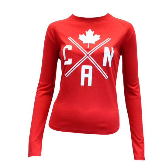 UNDER ARMOUR Womens sports XS / Red UNDER ARMOUR - Heat Gear Canada Long Sleeve Triblend T-Shirt