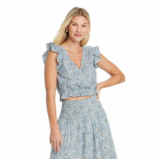 UNIVERSAL THREAD Womens Tops XS / Multi-Color UNIVERSAL THREAD - Flower pattern v neck blouse