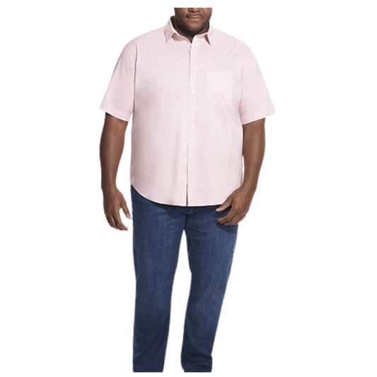 VAN HEUSEN Mens Tops XXL / Pink VAN HEUSEN - Classic Fit Short Sleeve Button-Down Shirt