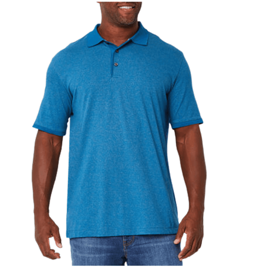 VAN HEUSEN Mens Tops XXXXL / Blue VAN HEUSEN - Classic Fit Short Sleeve Polo Shirt