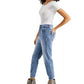 VANILLA STAR Womens Bottoms VANILLA STAR - Distressed Tapered-Leg Jeans