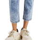 VANILLA STAR Womens Bottoms VANILLA STAR - Ripped Button-Fly Boyfriend Jeans