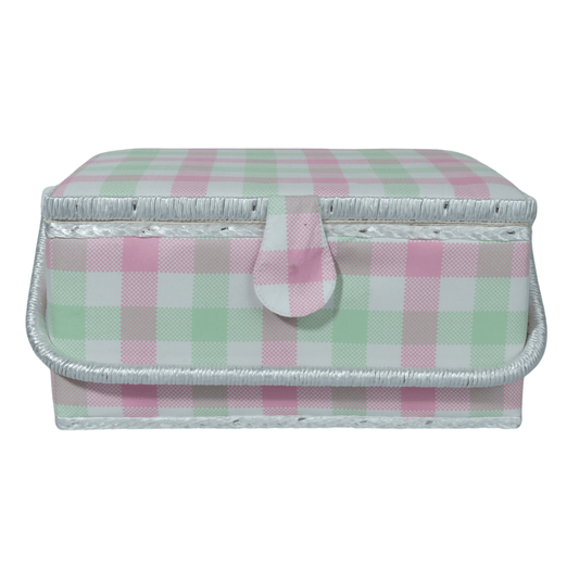 VENDITA Toys Multi-Color VENDITA - Plaid pattern sewing box storage
