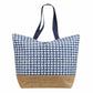 VERDE Beach Bags Blue VERDE - All Over Plaid Straw Beach Bag