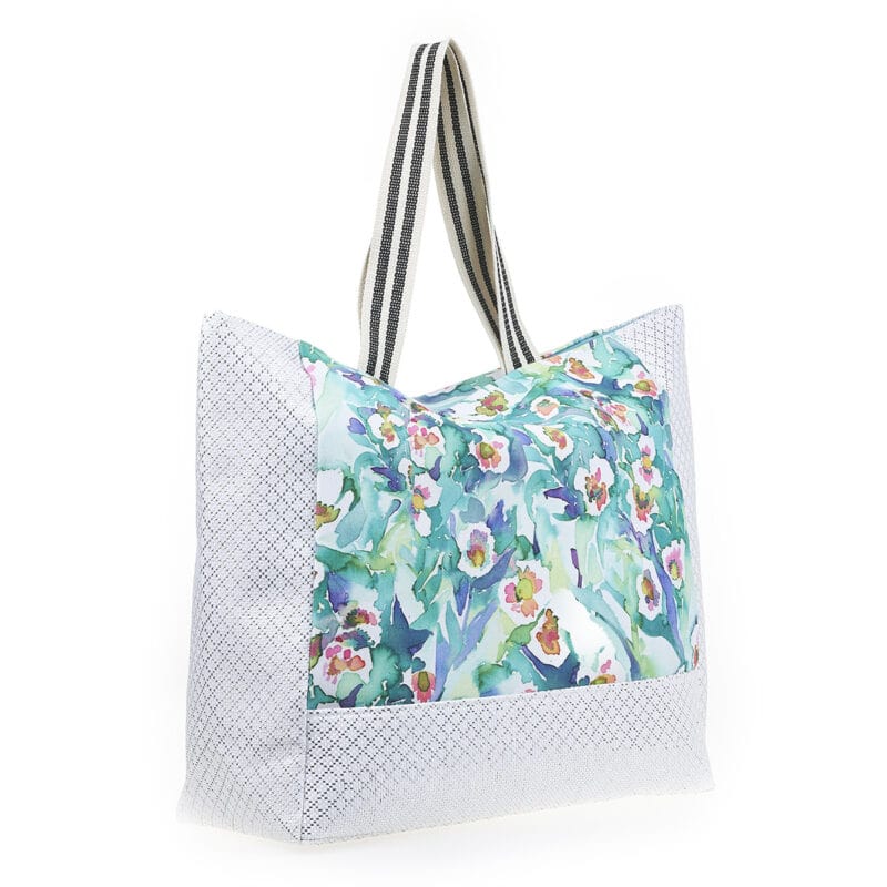 VERDE Beach Bags Multi-Color VERDE - Floral Glitter Beach Bag