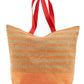 VERDE Beach Bags Orange VERDE - Glitter Striped Beach Bag