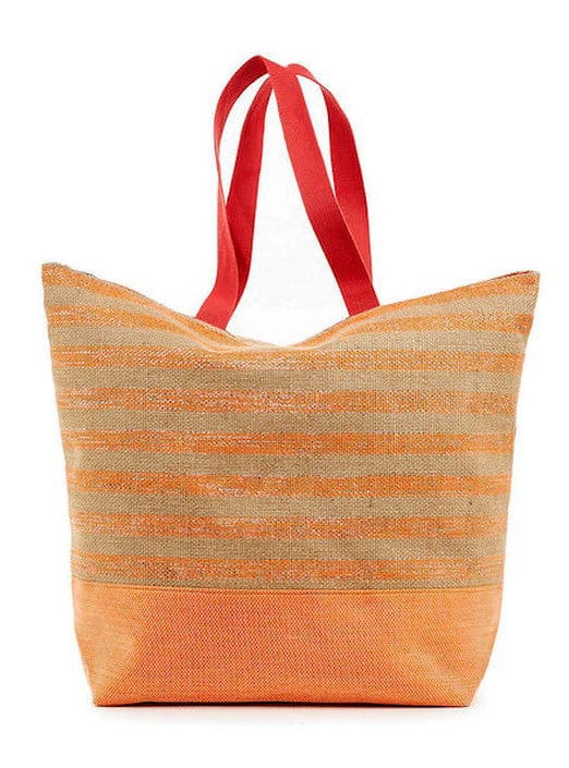 VERDE Beach Bags Orange VERDE - Glitter Striped Beach Bag