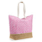 VERDE Beach Bags Multi-Color VERDE - Plaid beach woven bag