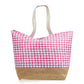 VERDE Beach Bags Multi-Color VERDE - Plaid beach woven bag