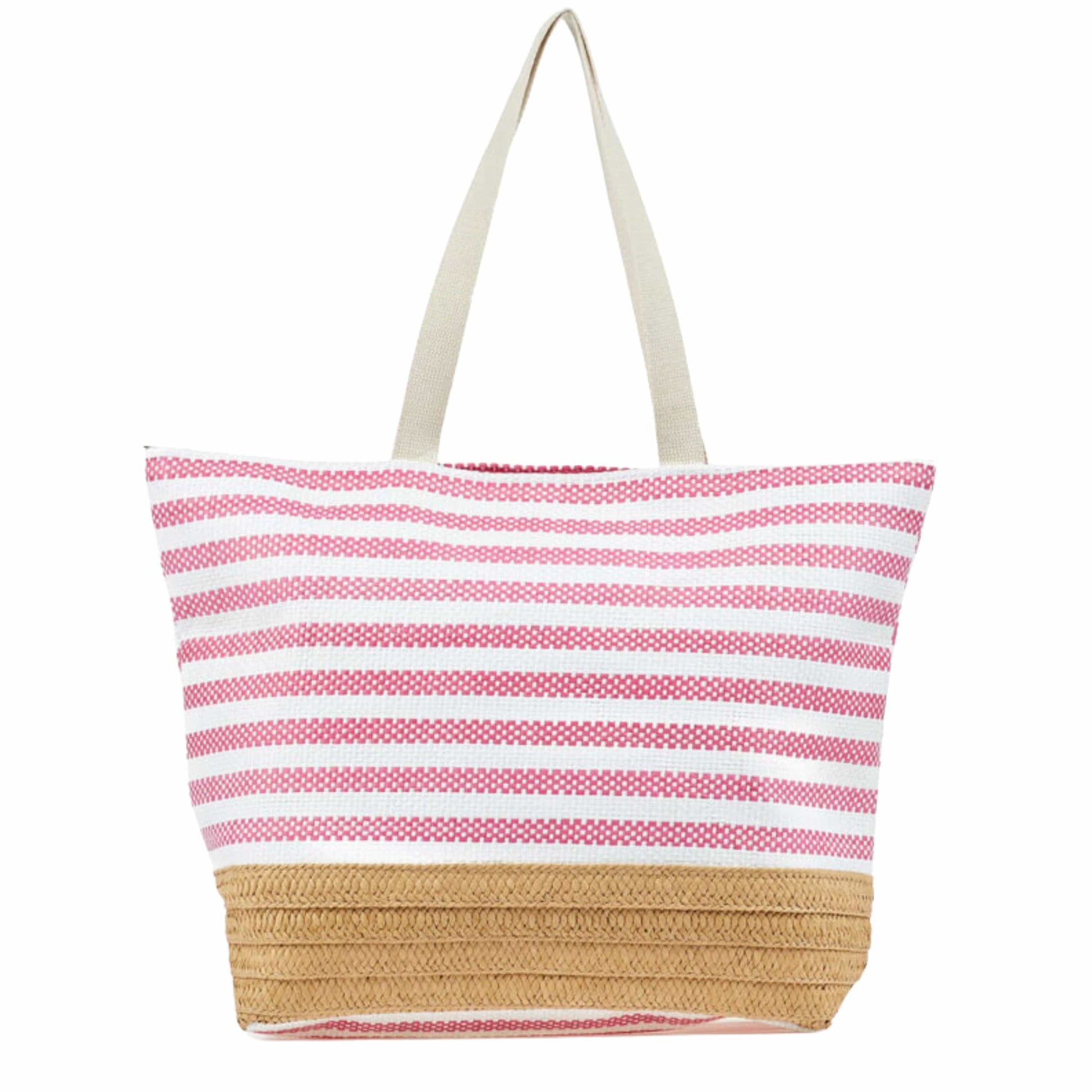 VERDE Beach Bags Pink VERDE - Straw Beach Bag