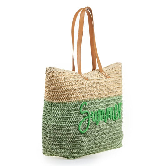 VERDE Beach Bags VERDE - Straw Summer Embroidery Beach Bag