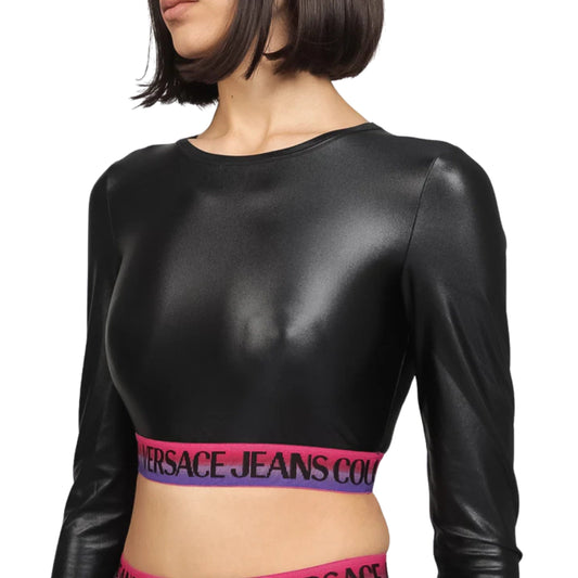 VERSACE Womens Tops XS / Black VERSACE - Cropped Top With Logo