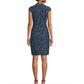 VINCE CAMUTO Womens Dress petite XS / Blue VINCE CAMUTO - Cap Sleeve Wrap Lace V-Neck Sheath Dress