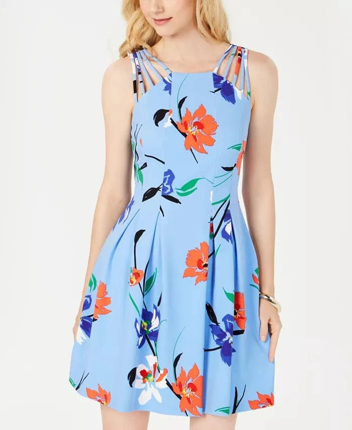VINCE CAMUTO Womens Dress VINCE CAMUTO - Floral-Print Fit & Flare Dress