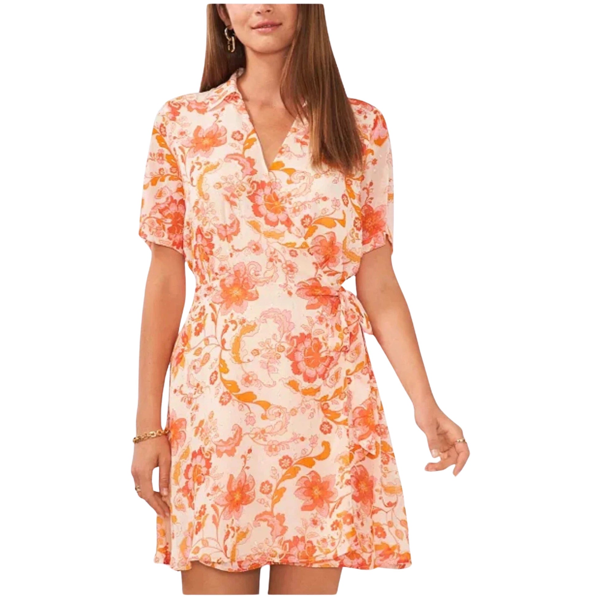 VINCE CAMUTO Womens Dress S / Multi-Color VINCE CAMUTO -  Floral Wrap Dress