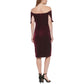 VINCE CAMUTO Womens Dress S / Burgundy VINCE CAMUTO - Velvet Mini Cocktail and Party Dress