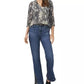 VINCE CAMUTO Womens Tops VINCE CAMUTO - Snake Print Keyhole Long Sleeve Top