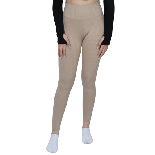 VOGSIGN Womens sports XL / Beige VOGSIGN - Ribbed Legging