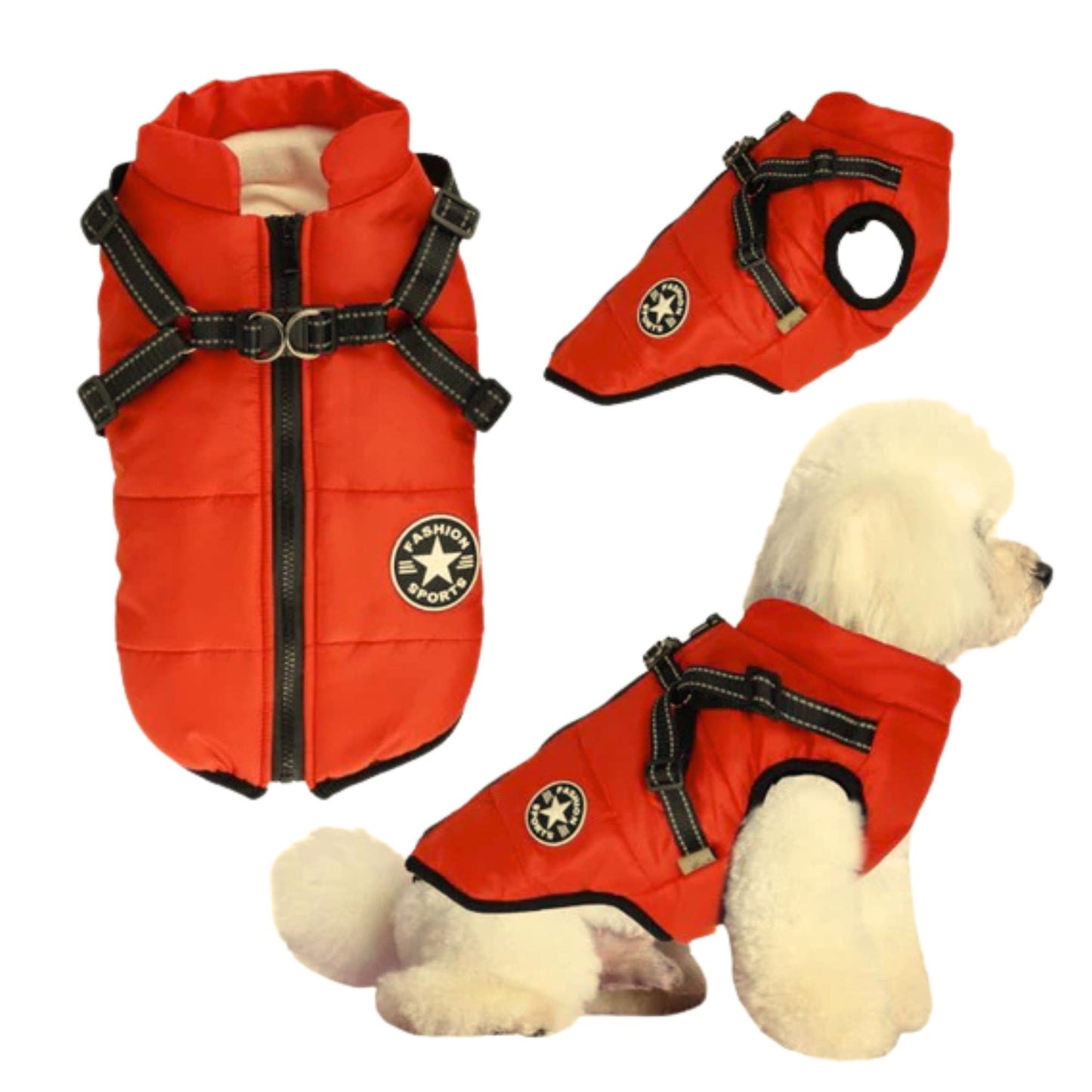 VPET BR Pet Accessories Orange Winter Waterproof Puffer Jacket