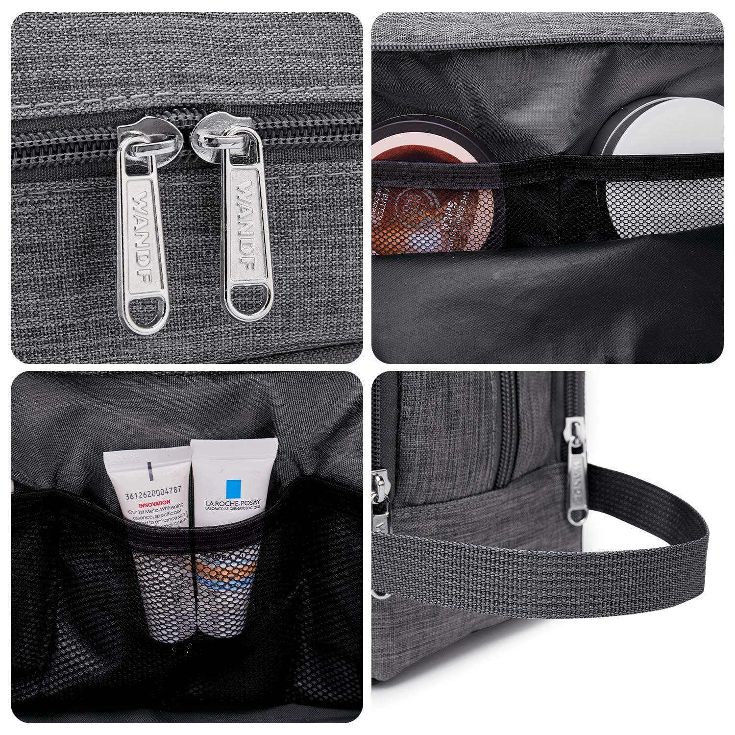 WANDF Men Bags Grey WANDF - Toiletry Bag Shaving Bag Small Toiletry Bag for Traveling