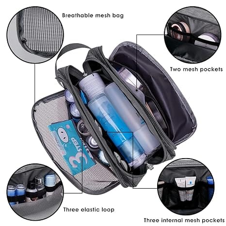 WANDF Men Bags Grey WANDF - Toiletry Bag Shaving Bag Small Toiletry Bag for Traveling