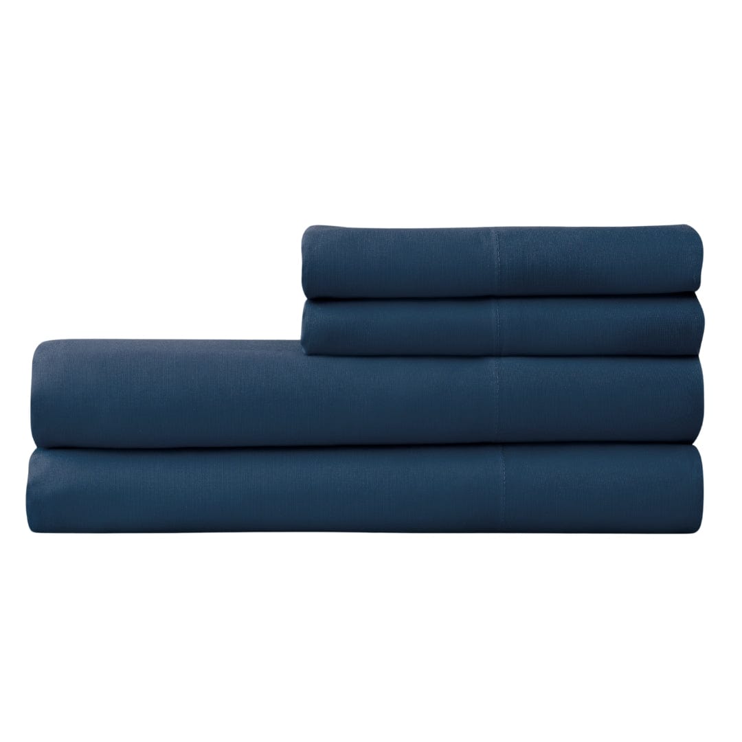 WELSPUN Sheet Sets Queen / Navy WELSPUN - 220TC Cotton Polyester Solid Sheet Set