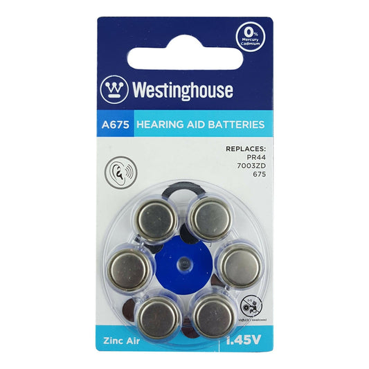 WESTINGHOUSE Electronic Accessories WESTINGHOUSE - Nexcell Hearing Aid Battery 1.45 Volt Pack of 6