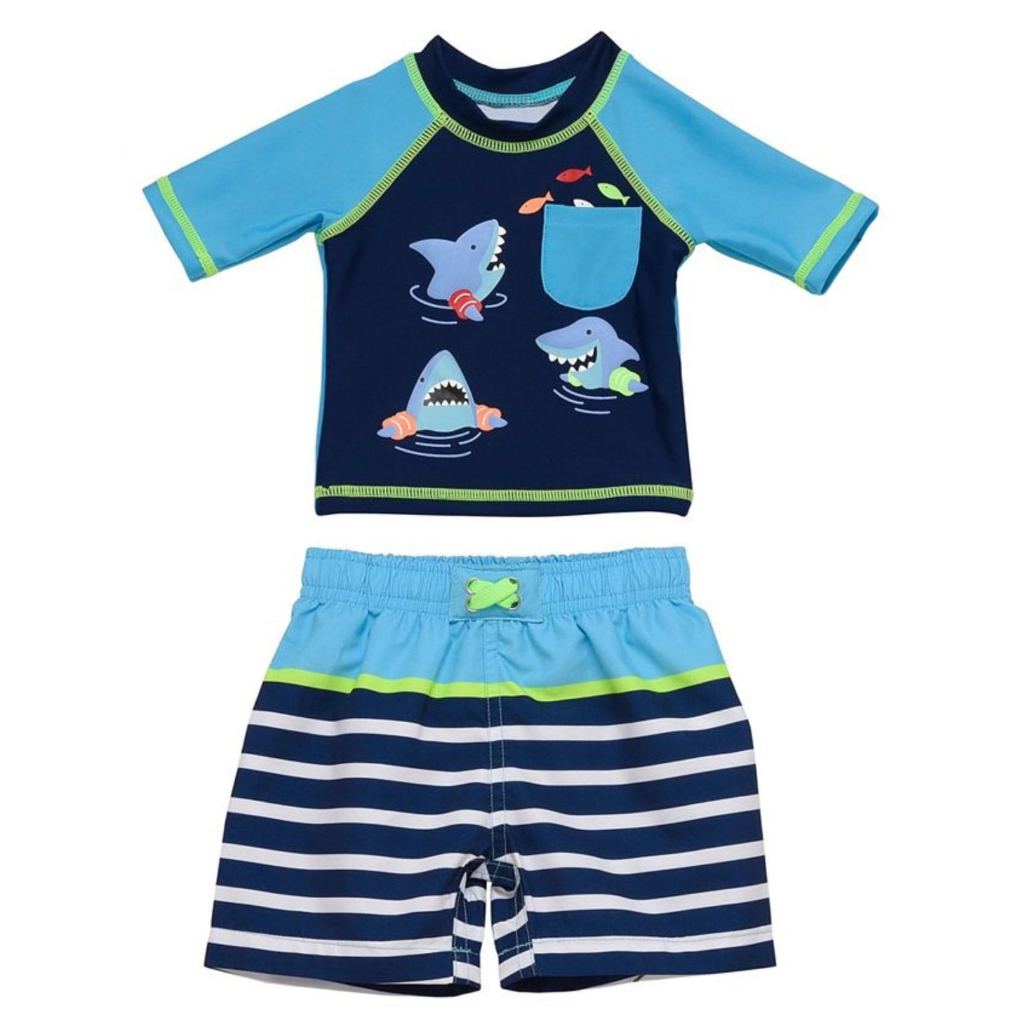 WETSUIT CLUB Baby Boy 6 Month / Multi-Color WETSUIT CLUB - Baby - 2 Piece Rash Guard Set