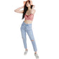 WILD FABLE Womens Bottoms S / Light Blue WILD FABLE - Super-High Rise Distressed Mom Taper Jeans