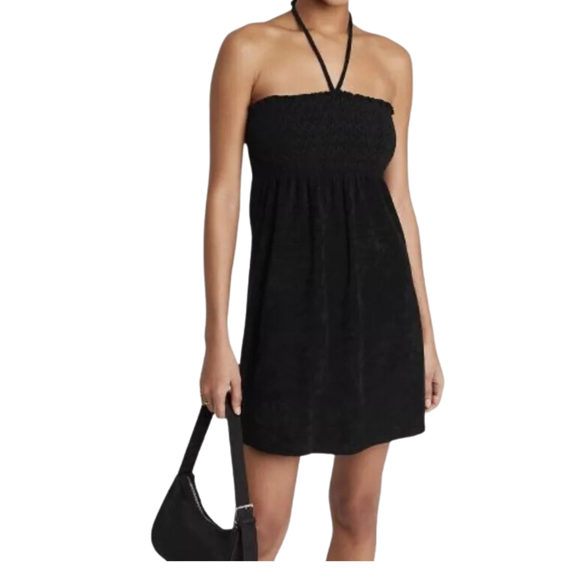WILD FABLE Womens Dress L / Black WILD FABLE - Sleeveless Smocked Terry Convertible Dress