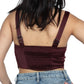 WILD FABLE Womens Tops XS / Burgundy WILD FABLE - Satin Corset Cropped Top