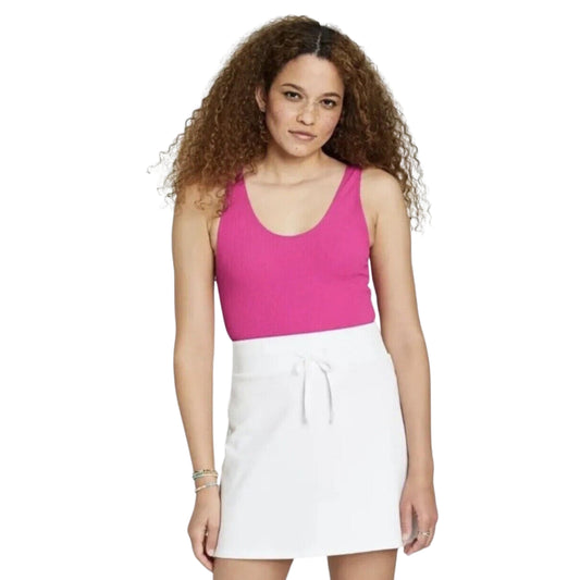 WILD FABLE Womens Tops XS / Fuchsia WILD FABLE - Textured Knit Versatile Tank Bodysuit