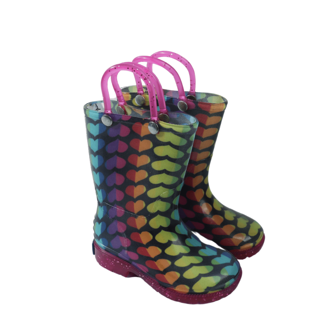 WILDKIN Baby Shoes 20 / Multi-Color WILDKIN - Rainbow Hearts Rain Boots