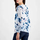WILLOW DRIVE Womens Tops S / Multi-Color WILLOW DRIVE - Printed Ruffle-Shoulder Top