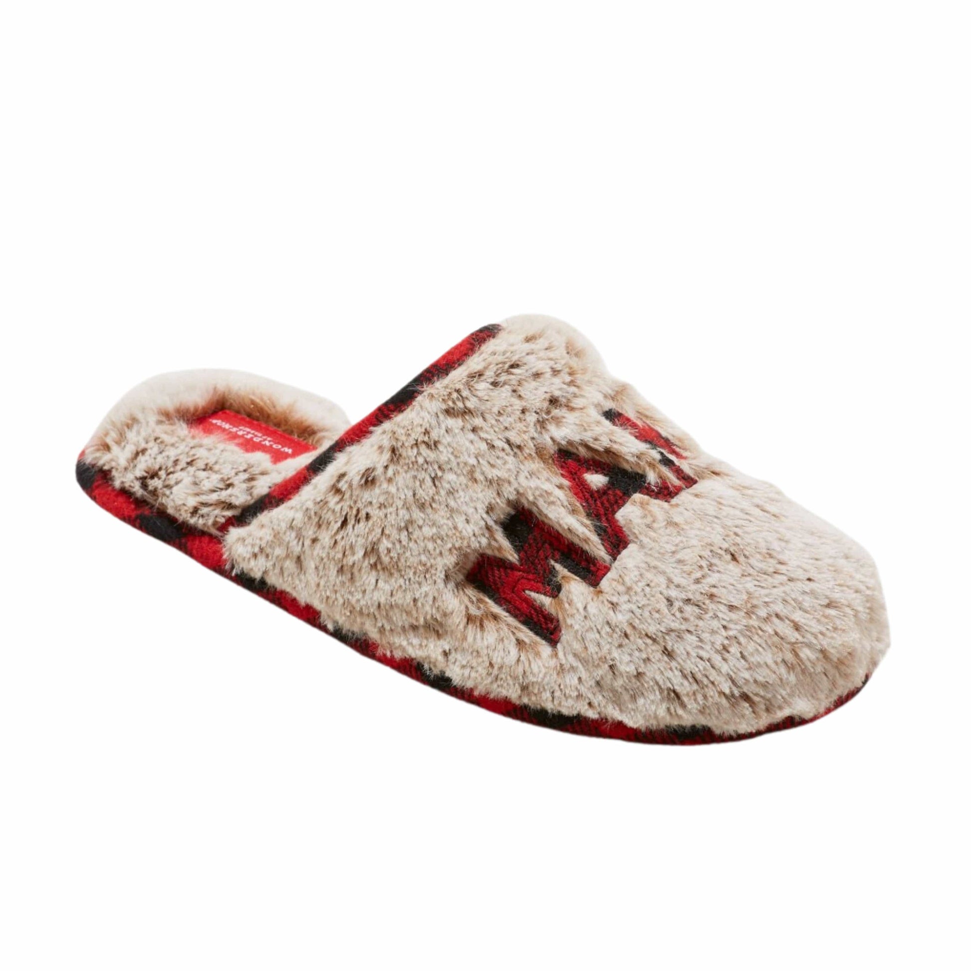 WONDERSHOP Womens Shoes WONDERSHOP - Mama Bear Faux Fur Plaid Slippers