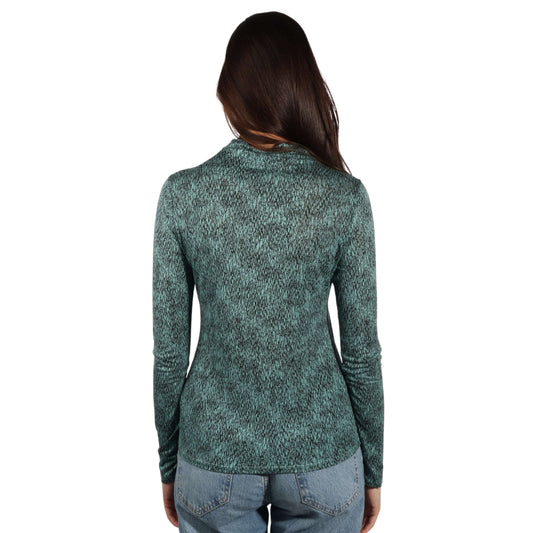 WORTHINGTON Womens Tops XS / Multi-Color WORTHINGTON - Turtleneck in Jade Print