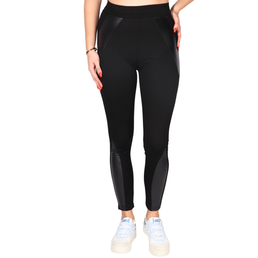 WOTTO Womens Bottoms WOTTO - Faux leather stripes leggings