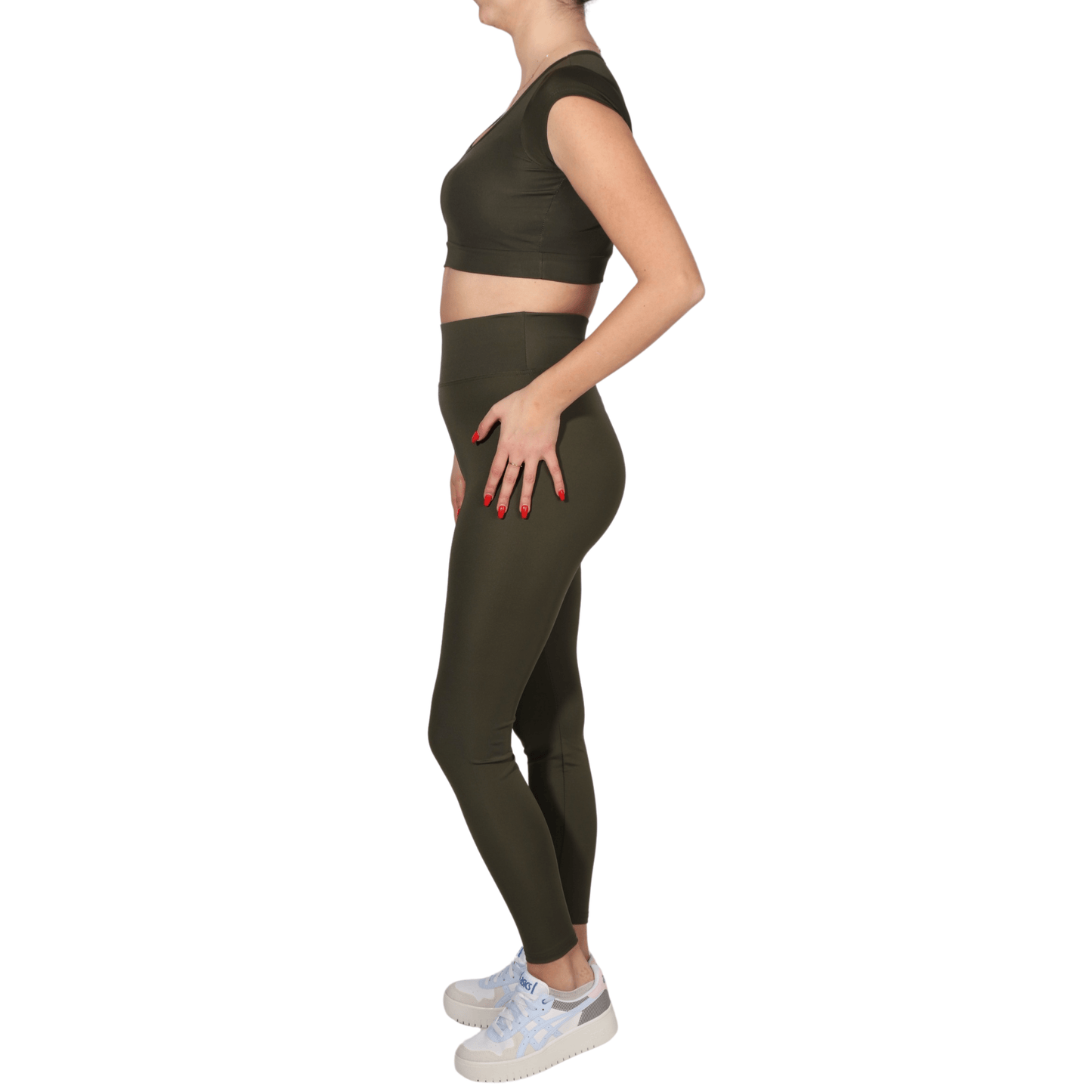 WOTTO Womens sports WOTTO - Half Sleeve Bustier High Waist Shapewear Leggings Set
