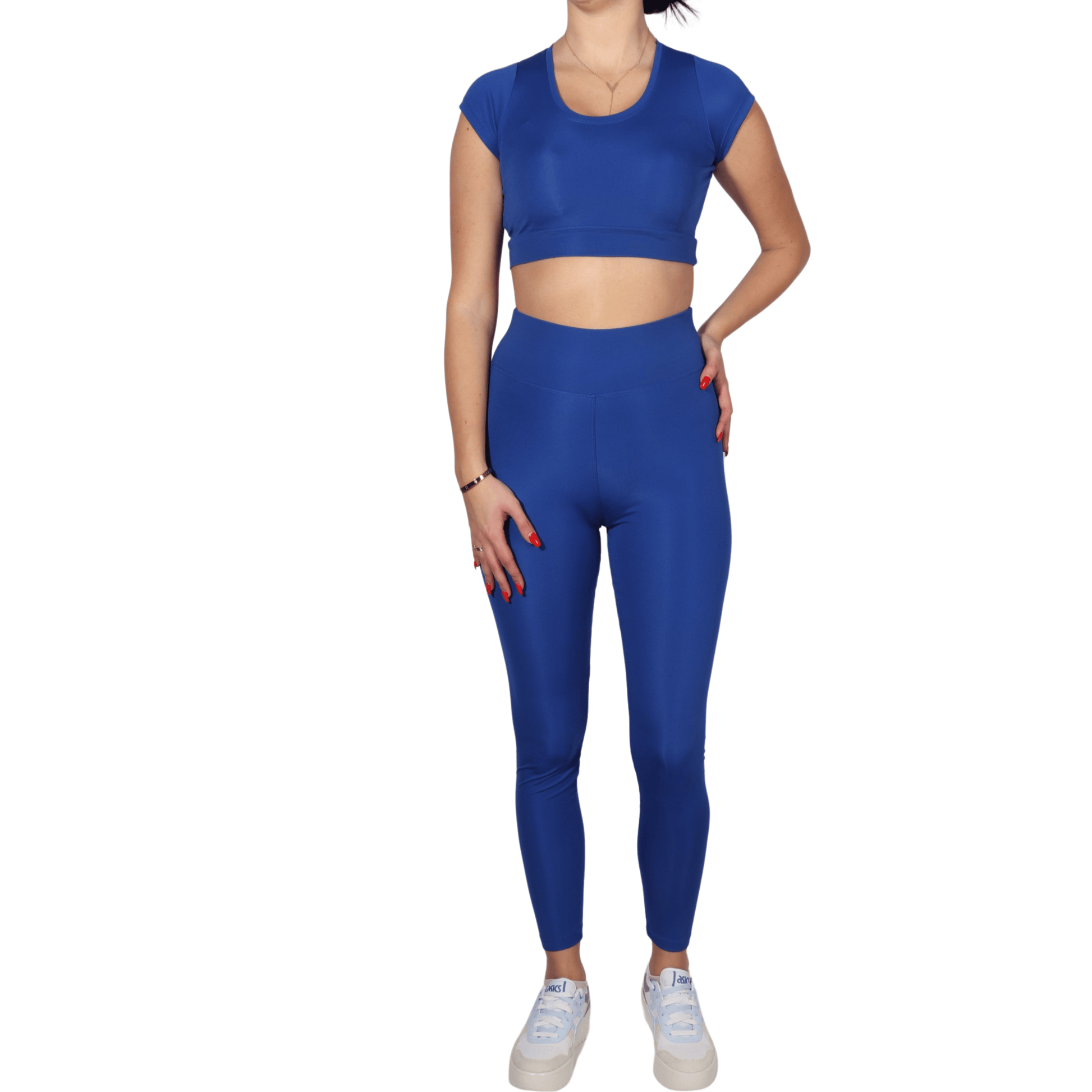 WOTTO Womens sports WOTTO - Half Sleeve Bustier High Waist Shapewear Leggings Set
