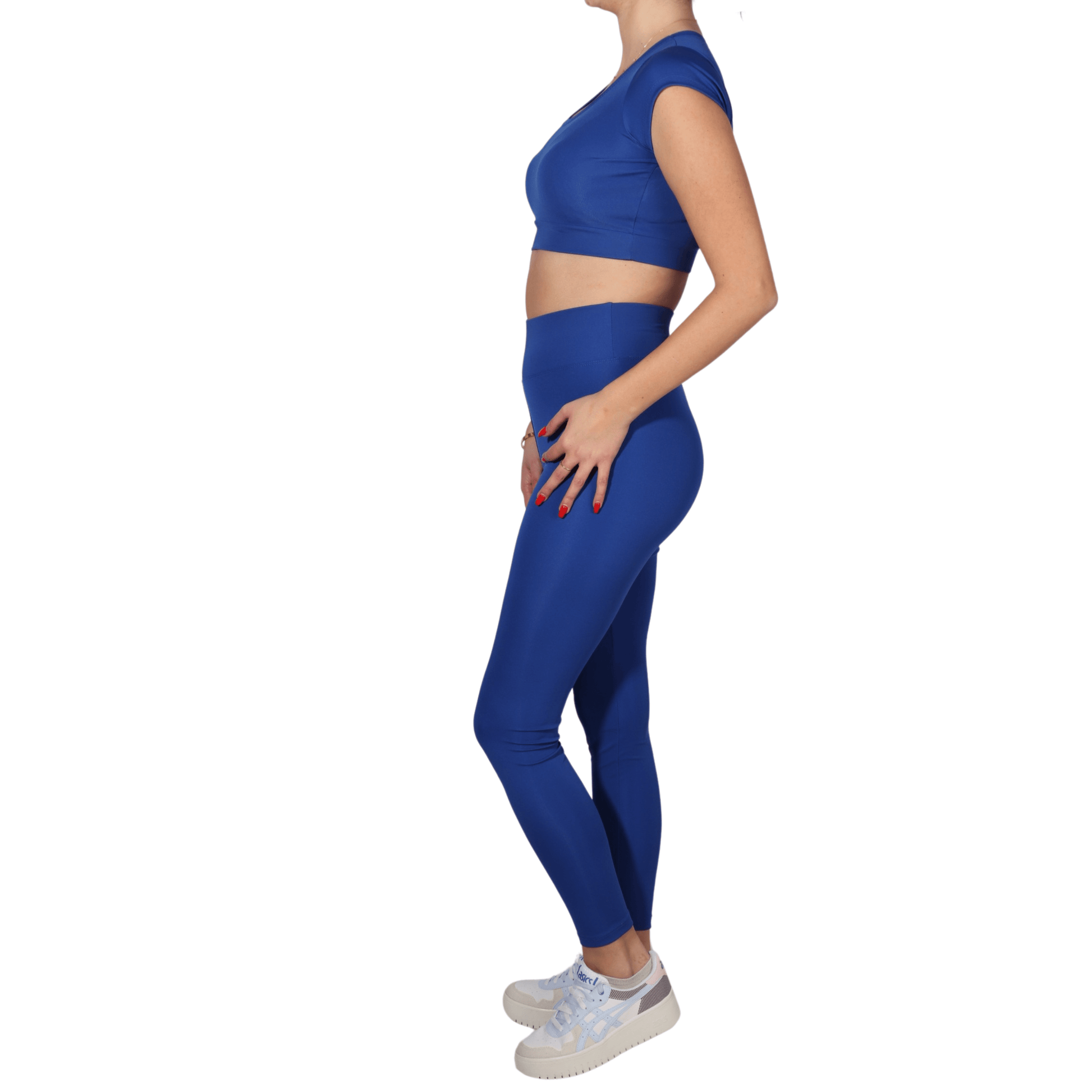 WOTTO Womens sports WOTTO - Half Sleeve Bustier High Waist Shapewear Leggings Set