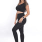 WOTTO Womens sports WOTTO - Half Sleeve Bustier High Waist Shapewear Leggings Set